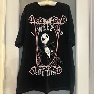 Disney’s Jack Skellington “I wake up like this”  Black/White Graphic Tee